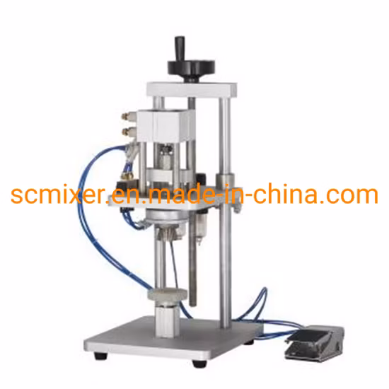 Semi Automatic Gas Aerosol Deodorant Perfume Bottle Sealing Capping Crimping Machine