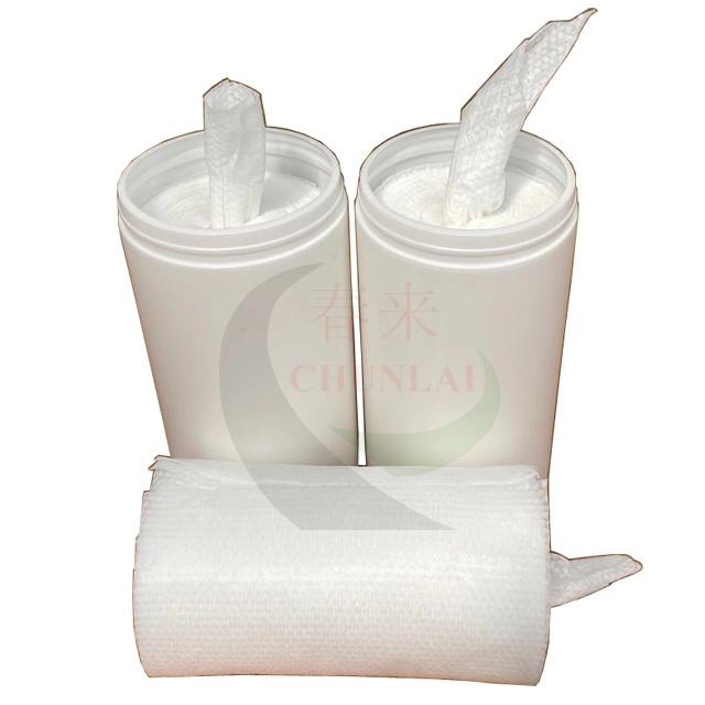 Kitchen Cleaning Tissue Packaging Baby Wipes Medical Towel Can Packing Wet Towelette Canister Labeling Cap Disinfectant Fill Rotary Type Filling Sealing Machine