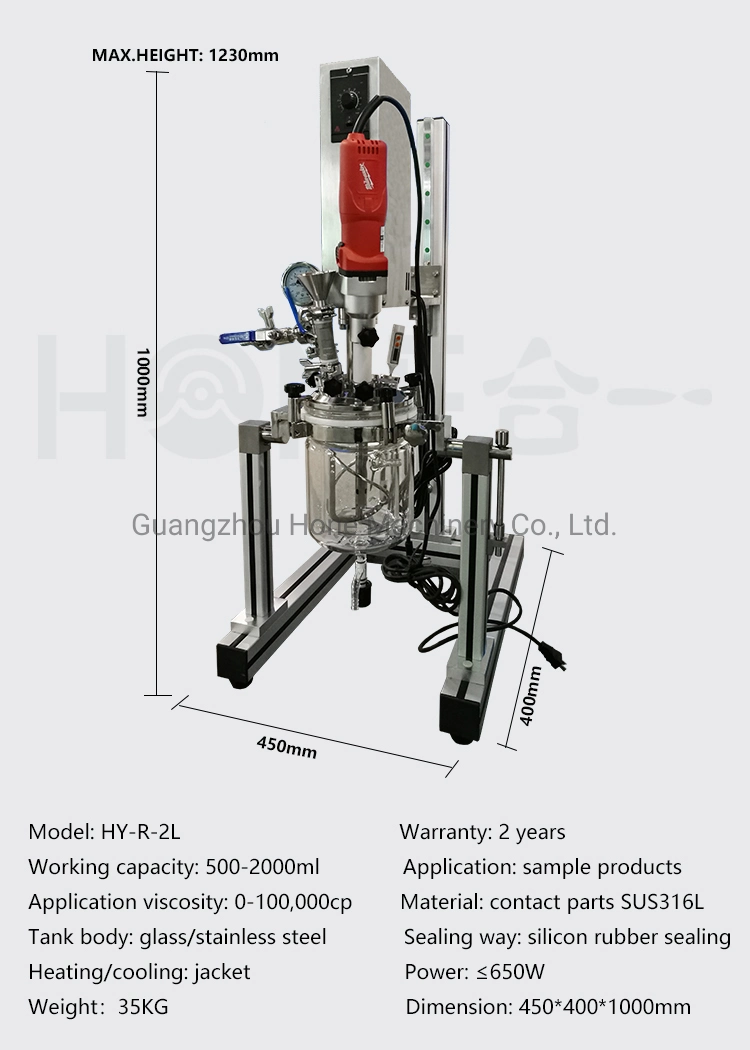 Honemix Single Phase 2L/5L/10L Tabletop Cosmetic Shampoo Patse Cream Lotion Laboratory Vacuum Emulsifying Mixing Homogenizer Machine
