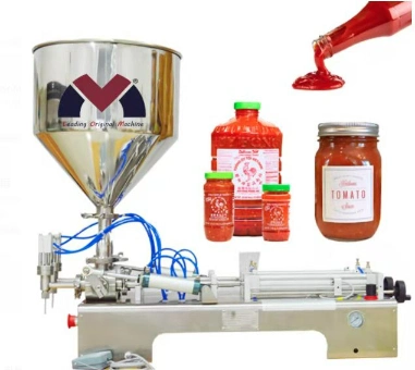 Semi Automatic Glass Bottle Tomato Sauce Honey Flavored Juice Filling Machine