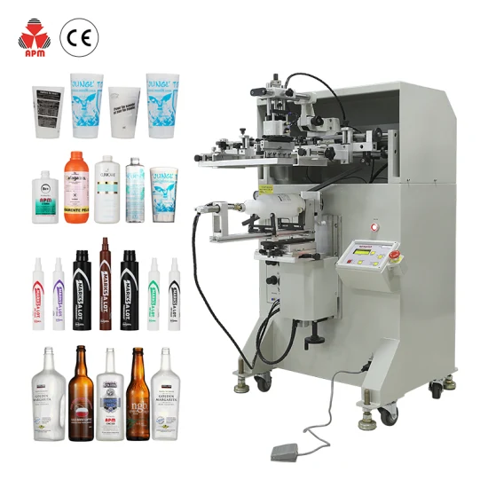 S350 Multi Color China Cylindrical Screen Printing Machine Semi Automatic for Perfume Bottle Glass Bottle Plastic Cup