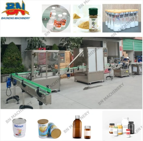 Automatic Bottle/Vial Powder Filling Machine with Bottle Washing Sealing Labeling Packaging Line